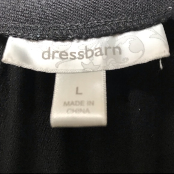 Dress Barn Rosette Cotten Blend Top Womens Large Black - Picture 3 of 5